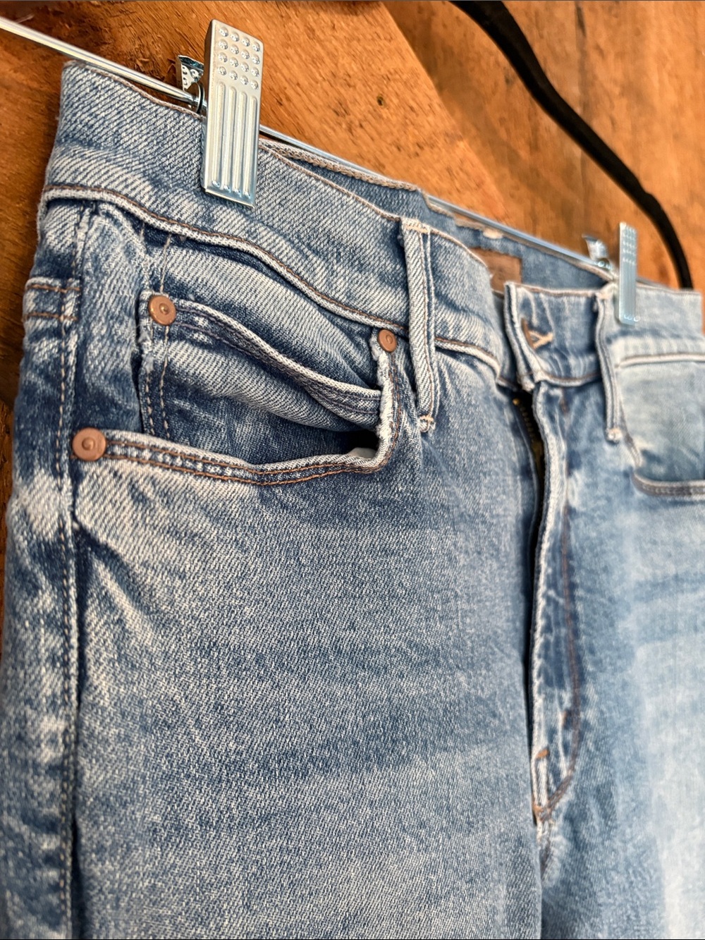 MOTHER The Mid Rise Dazzler Ankle Jeans Tropic Like Its Hot Light Blue 29 - Picture 3 of 12